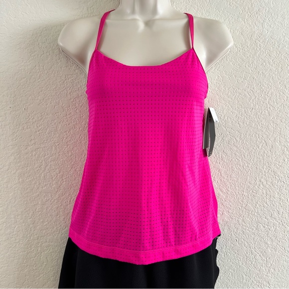 Nike Swim Women's Essential Layered Tankini Mesh Top Pink Size Small - Picture 4 of 14